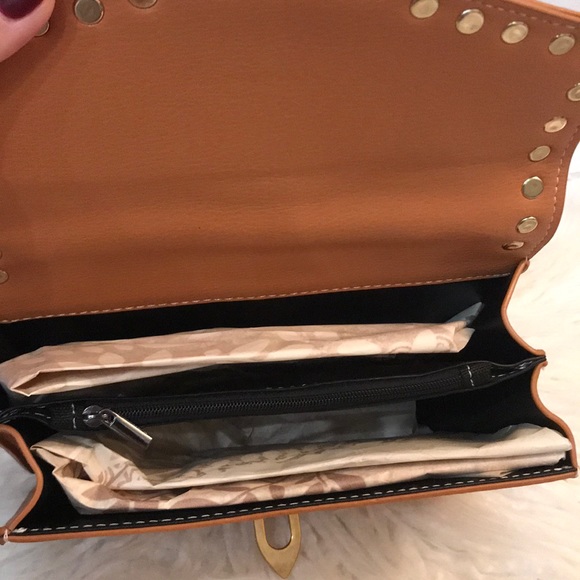 Izzy K Faux Leather Studded Satchel w/Removable - Picture 9 of 9